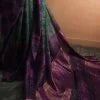 Pure Hand block Printed Purple Line Tussar Saree