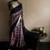 Pure Hand Block Printed Ravishing Pink Duppion Silk Saree