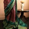 Pure-Loomed Pink and Green Munga Silk Saree
