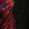 Pure Hand Block Printed drapes Raw Silk Saree