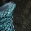 Pure Hand Block Printed black and silver Raw Silk Saree