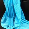 Blue Geometric Pattern Mul Cotton Saree & Best Mul Saree Deals