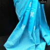 Blue Geometric Pattern Mul Cotton Saree & Best Mul Saree Deals