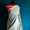 Pure Hand Block Pigment Printed Linen Saree