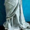 Pure Hand Block Pigment Printed Linen Saree