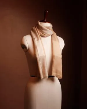 Nude Gradient Woolen Scarf for Women – Luxury Earthy Toned Winter Stole