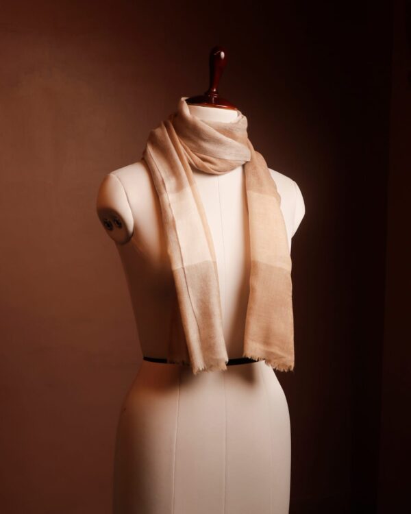 Nude Gradient Woolen Scarf for Women – Luxury Earthy Toned Winter Stole