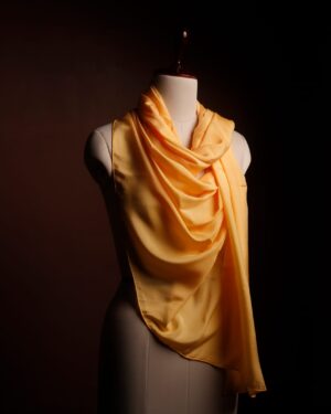 Premium Mustard Yellow Silk Stole for Women – Soft Pure Silk Scarf | Lightweight Luxury Wrap