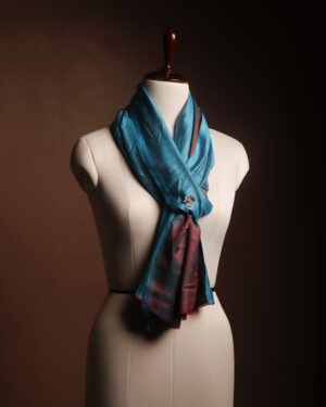 Teal & Maroon Reversible Silk Blend Scarf for Women – Luxury Dual-Tone Stole
