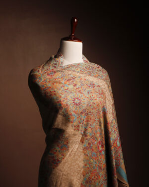 Nude Gradient Woolen Stole for Women – Luxury Neutral Earth-Tone Winter