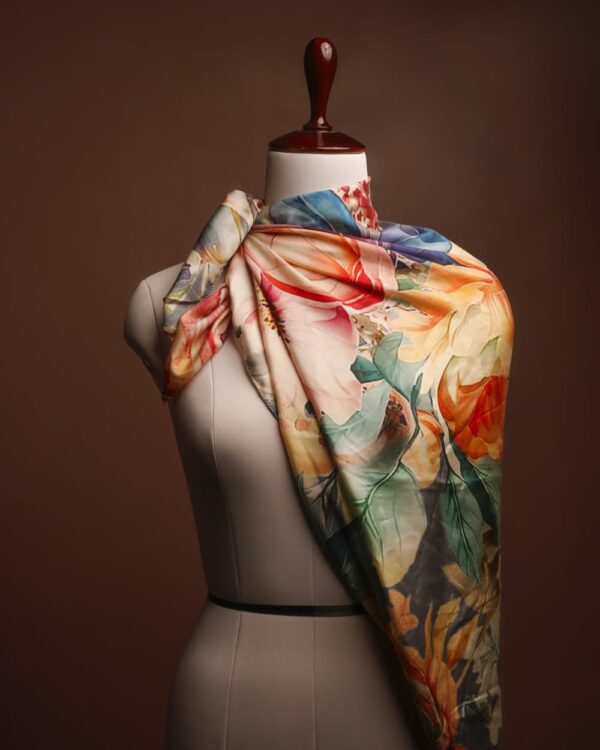 Elegant Floral Silk Scarf for Women | Lightweight & Timeless
