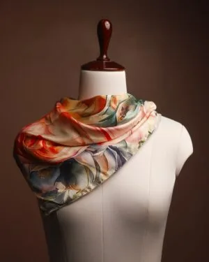 Elegant Floral Silk Scarf for Women | Lightweight & Timeless