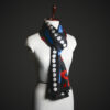 Abstract Pop Art Silk Stole for Women – Luxury Black Graphic Print Scarf