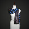 Geometric Chevron & Wave Silk Scarf – Bold Blue & Mauve Luxury Graphic Stole