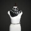 Black & White Chevron Silk Scarf for Women – Luxury Geometric Winter Stole