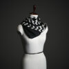 Black & White Chevron Silk Scarf for Women – Luxury Geometric Winter Stole