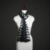 Black & White Chevron Silk Scarf for Women – Luxury Geometric Winter Stole