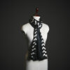 Black & White Chevron Silk Scarf for Women – Luxury Geometric Winter Stole