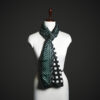 Teal & Black Geometric Silk Stole for Women – Luxury Tribal Print Scarf